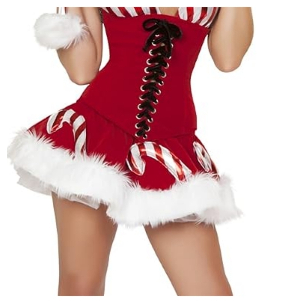 J. Valentine Red Strapless Lace-Up Waist Cincher Bustier Corset Top Size M/L